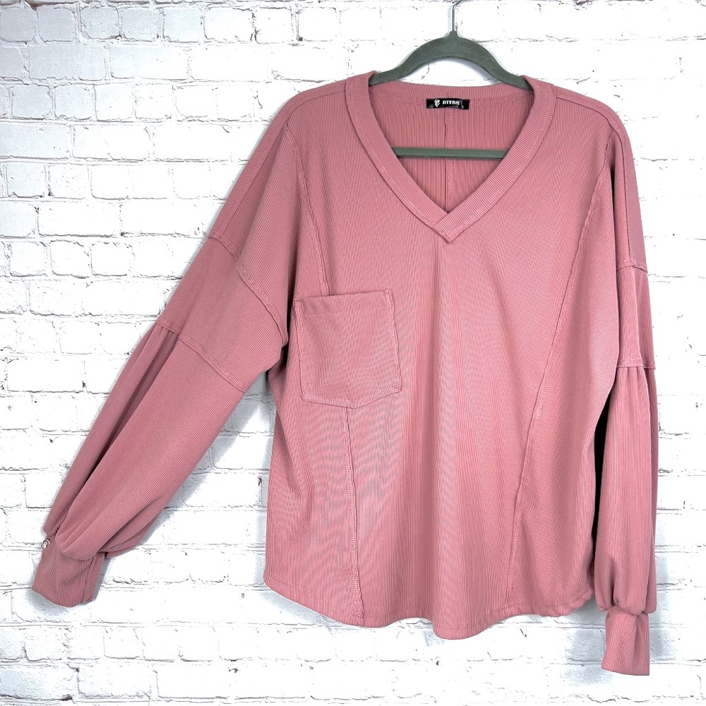 |•BTFBM•| Loose Fit Pink Long Sleeve Top